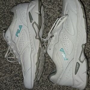 FILA White and Teal Sneakers ladies 7.5